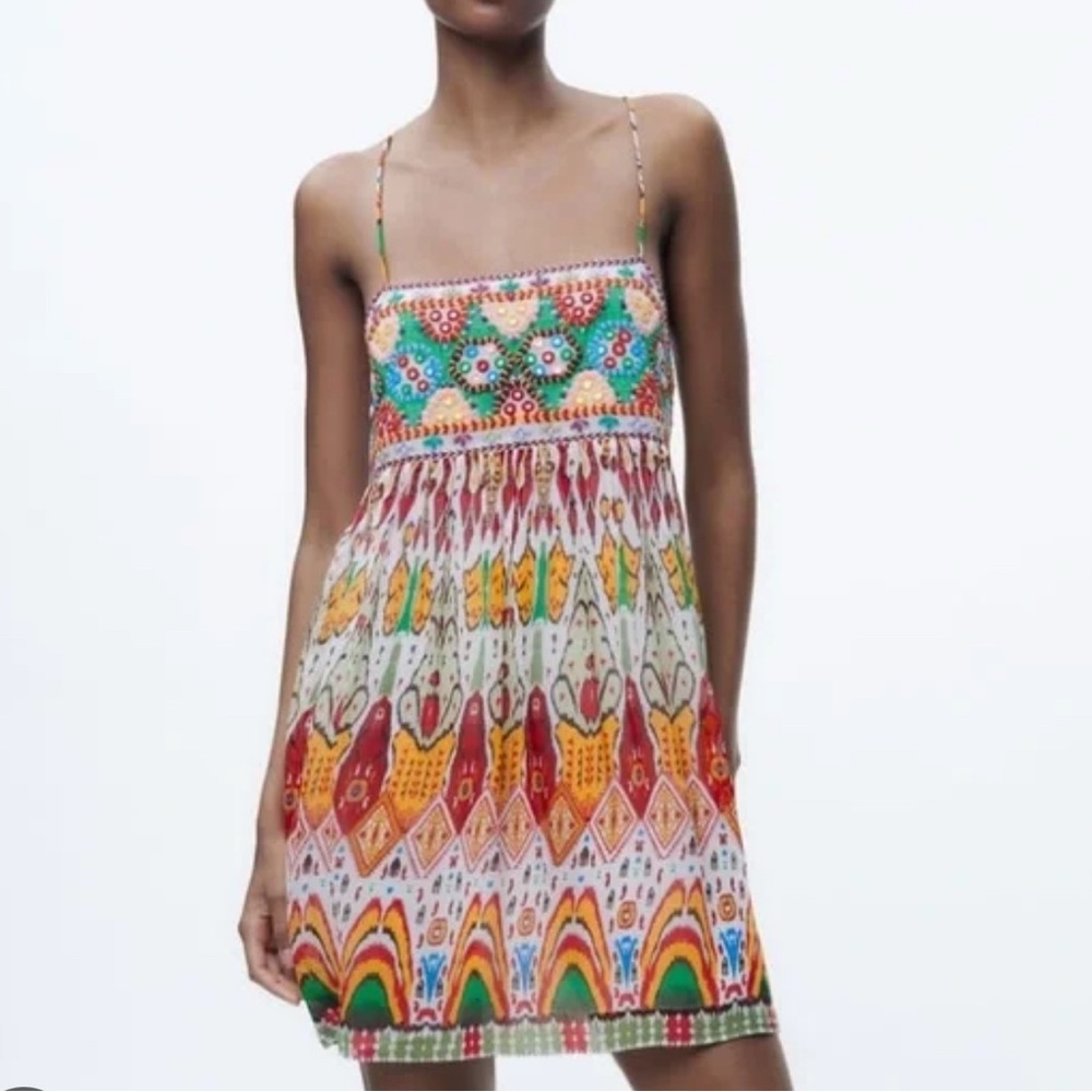 Multicolor Patterned Women's Dress